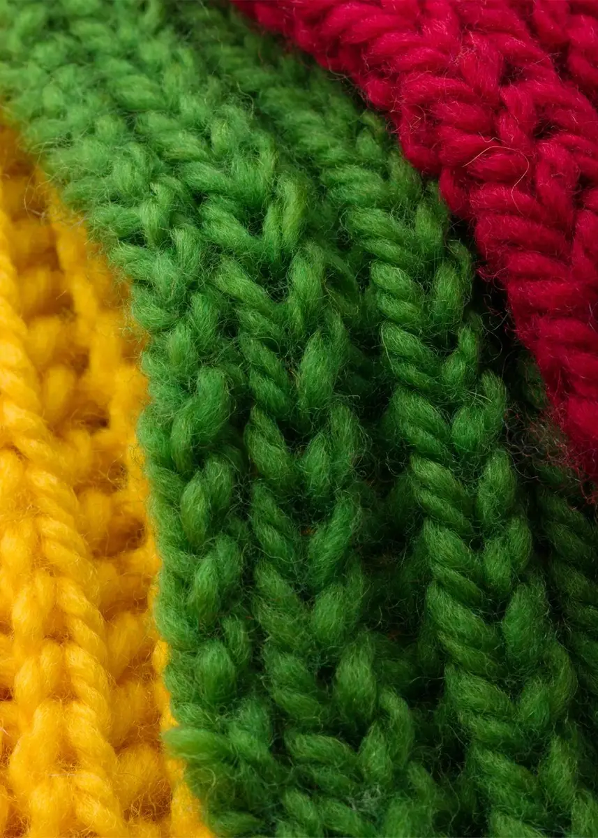 Prada Colorblock Rib-Knit Wool Scarf | Thumbnail 4