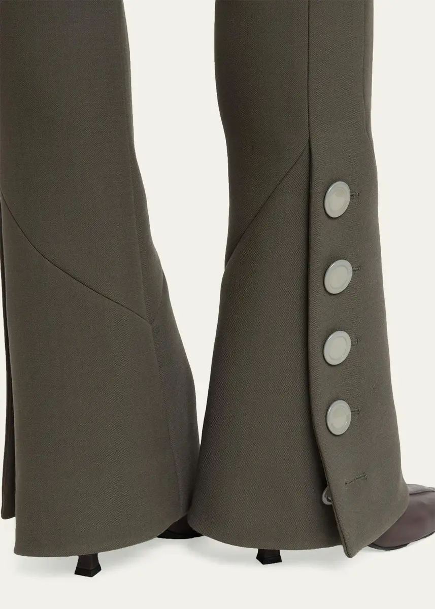 Proenza Schouler Althea Bi-Stretch Double Wool Buttoned Flare Pants | Thumbnail 5 Proenza Schouler Althea Bi-Stretch Double Wool Buttoned Flare Pants | Thumbnail 5