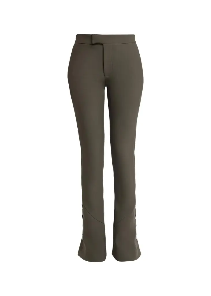 Proenza Schouler Althea Bi-Stretch Double Wool Buttoned Flare Pants | Image 1 Proenza Schouler Althea Bi-Stretch Double Wool Buttoned Flare Pants | Image 1