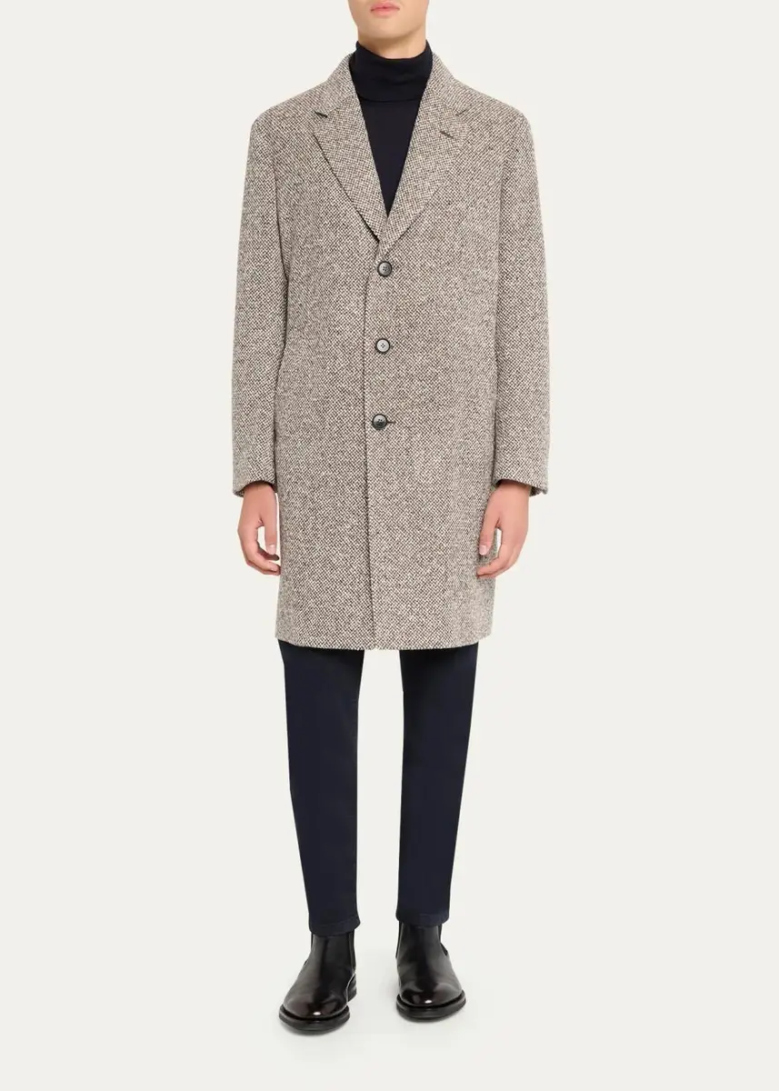 Zegna Men's Oasi Cashmere Melange Overcoat | Thumbnail 2 Zegna Men's Oasi Cashmere Melange Overcoat | Thumbnail 2