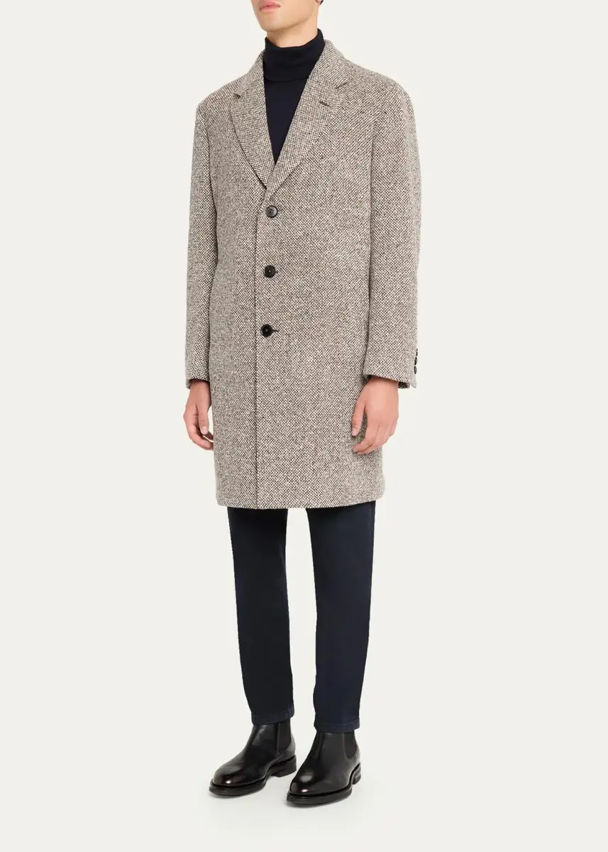 Zegna Men's Oasi Cashmere Melange Overcoat | Thumbnail 4 Zegna Men's Oasi Cashmere Melange Overcoat | Thumbnail 4