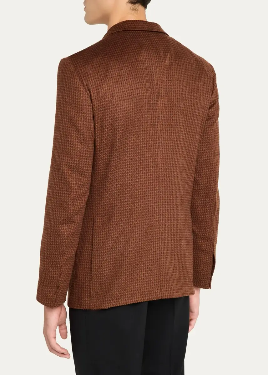 Zegna Men's Cashmere-Silk Houndstooth Single-Breasted Sport Coat | Thumbnail 3 Zegna Men's Cashmere-Silk Houndstooth Single-Breasted Sport Coat | Thumbnail 3