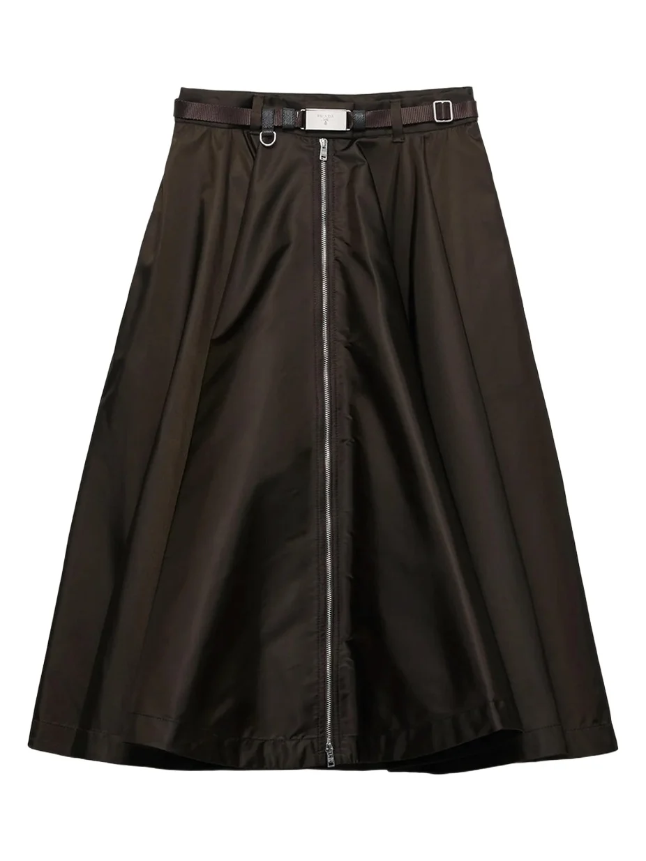 Prada Belted A-Line Skirt