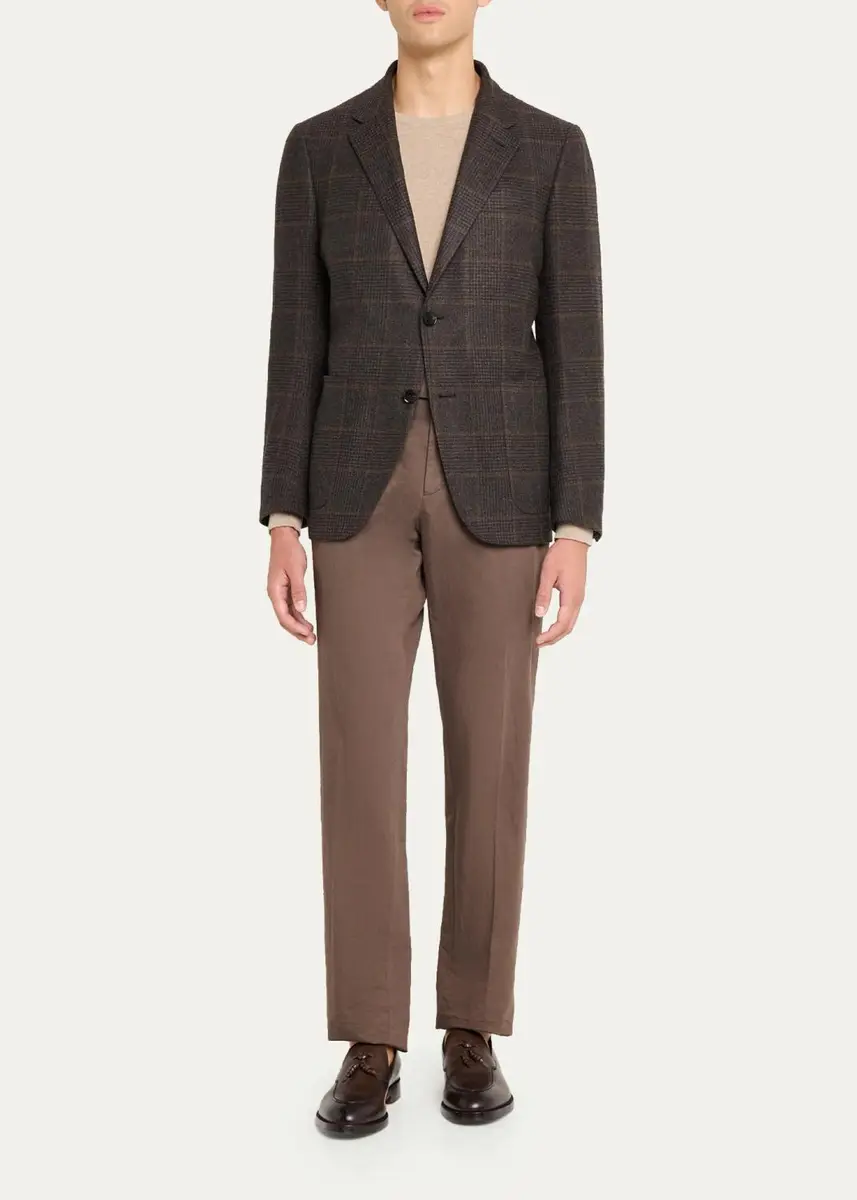 Zegna Men's Oasi Cashmere Plaid Single-Breasted Sport Coat | Thumbnail 7 Zegna Men's Oasi Cashmere Plaid Single-Breasted Sport Coat | Thumbnail 7