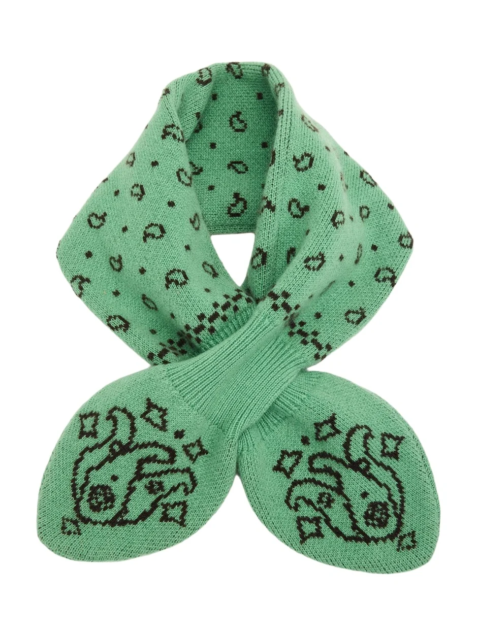 Bandana Bowtie Wool-Cashmere Scarf