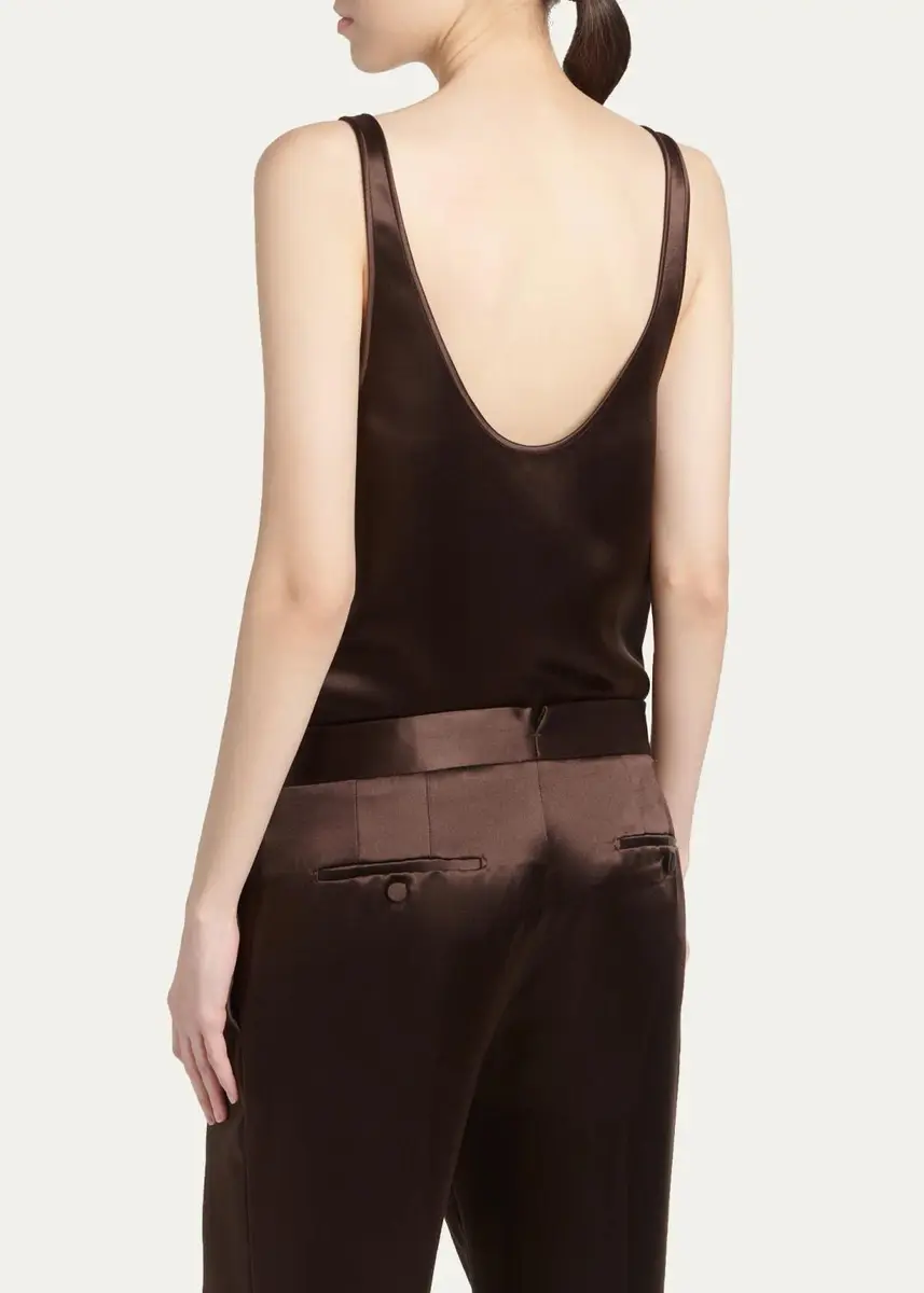 Tom Ford Plunging Scoop-Neck Silk Tank Top | Thumbnail 3 Tom Ford Plunging Scoop-Neck Silk Tank Top | Thumbnail 3