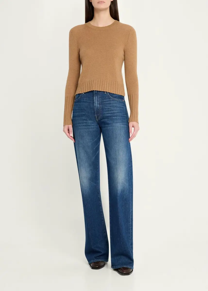Guest In Residence Shrunken Crewneck Sweater in Cashmere | Thumbnail 2 Guest In Residence Shrunken Crewneck Sweater in Cashmere | Thumbnail 2