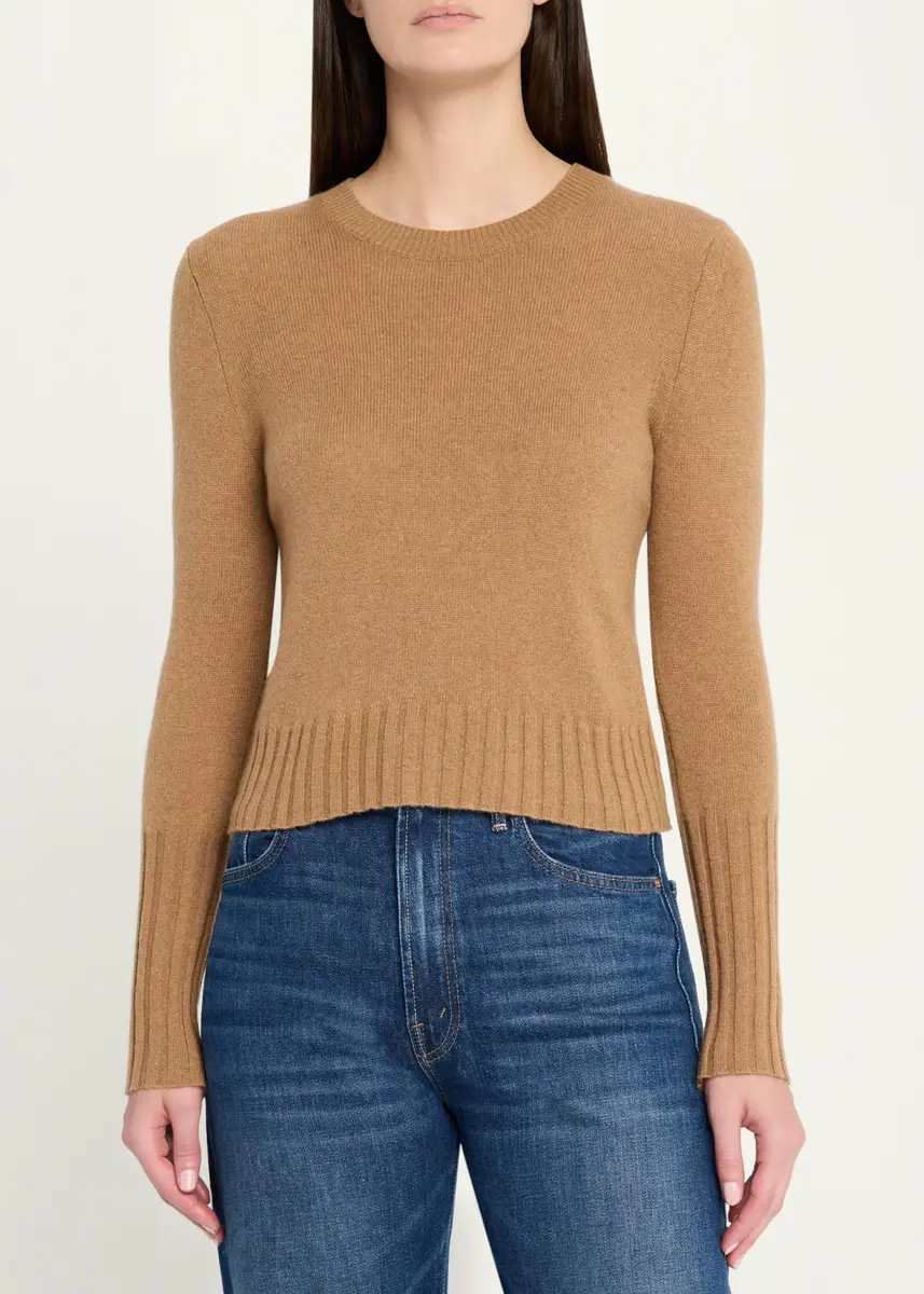 Guest In Residence Shrunken Crewneck Sweater in Cashmere | Thumbnail 4 Guest In Residence Shrunken Crewneck Sweater in Cashmere | Thumbnail 4