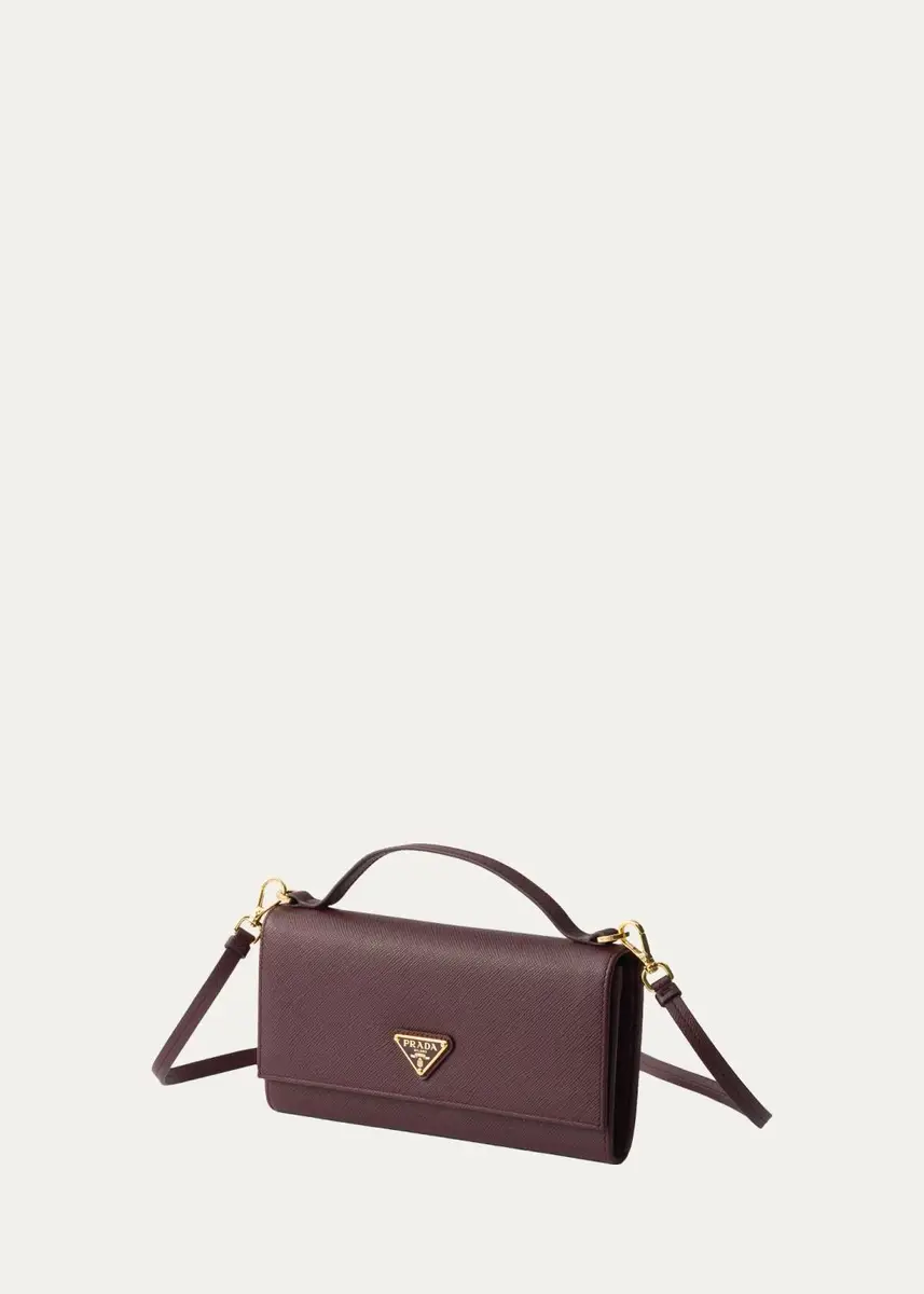 Prada Saffiano Leather Top-Handle Wallet on Strap | Thumbnail 2 Prada Saffiano Leather Top-Handle Wallet on Strap | Thumbnail 2