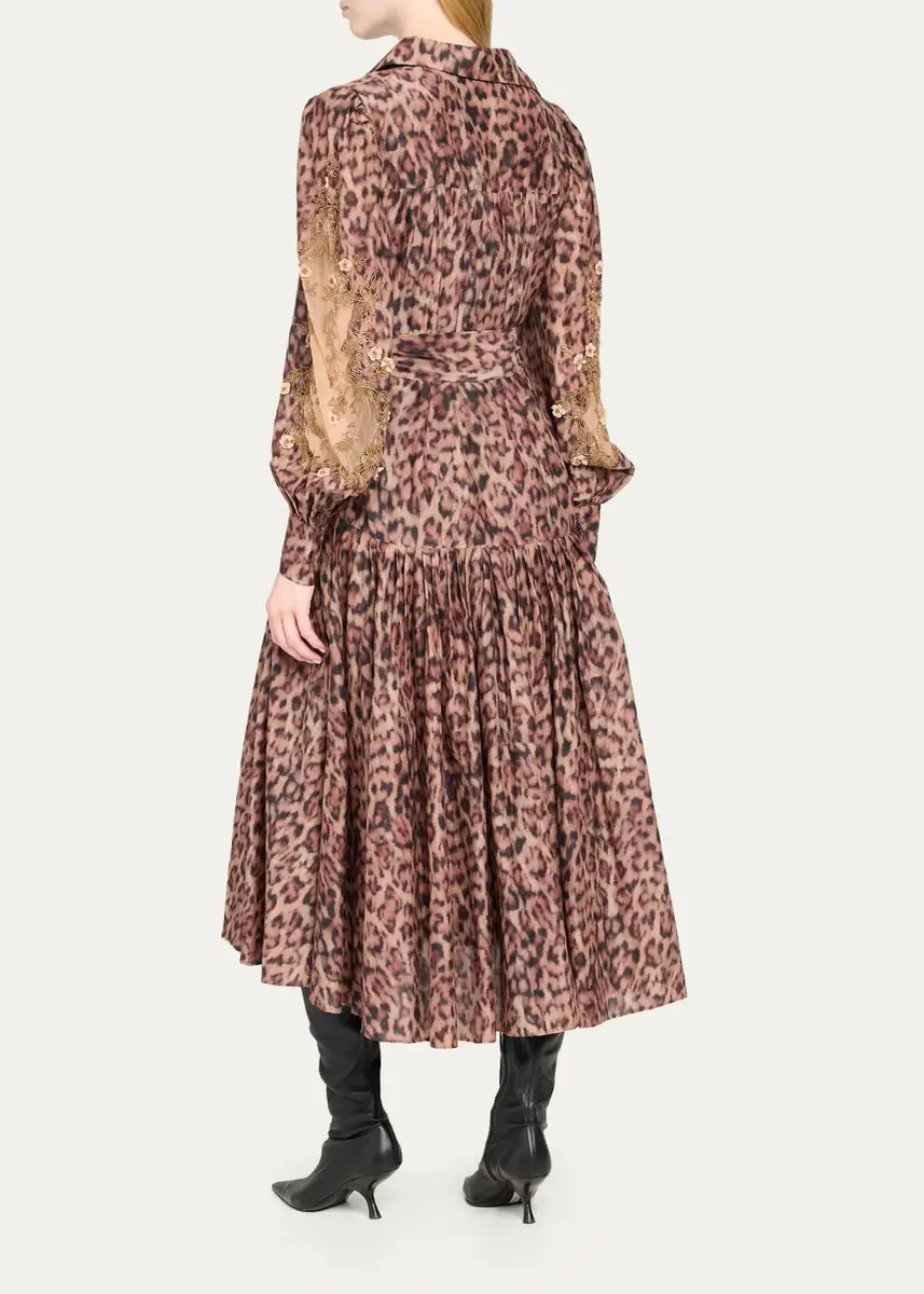 Kobi Halperin Jordy Beaded Animal-Print Midi Dress | Thumbnail 3