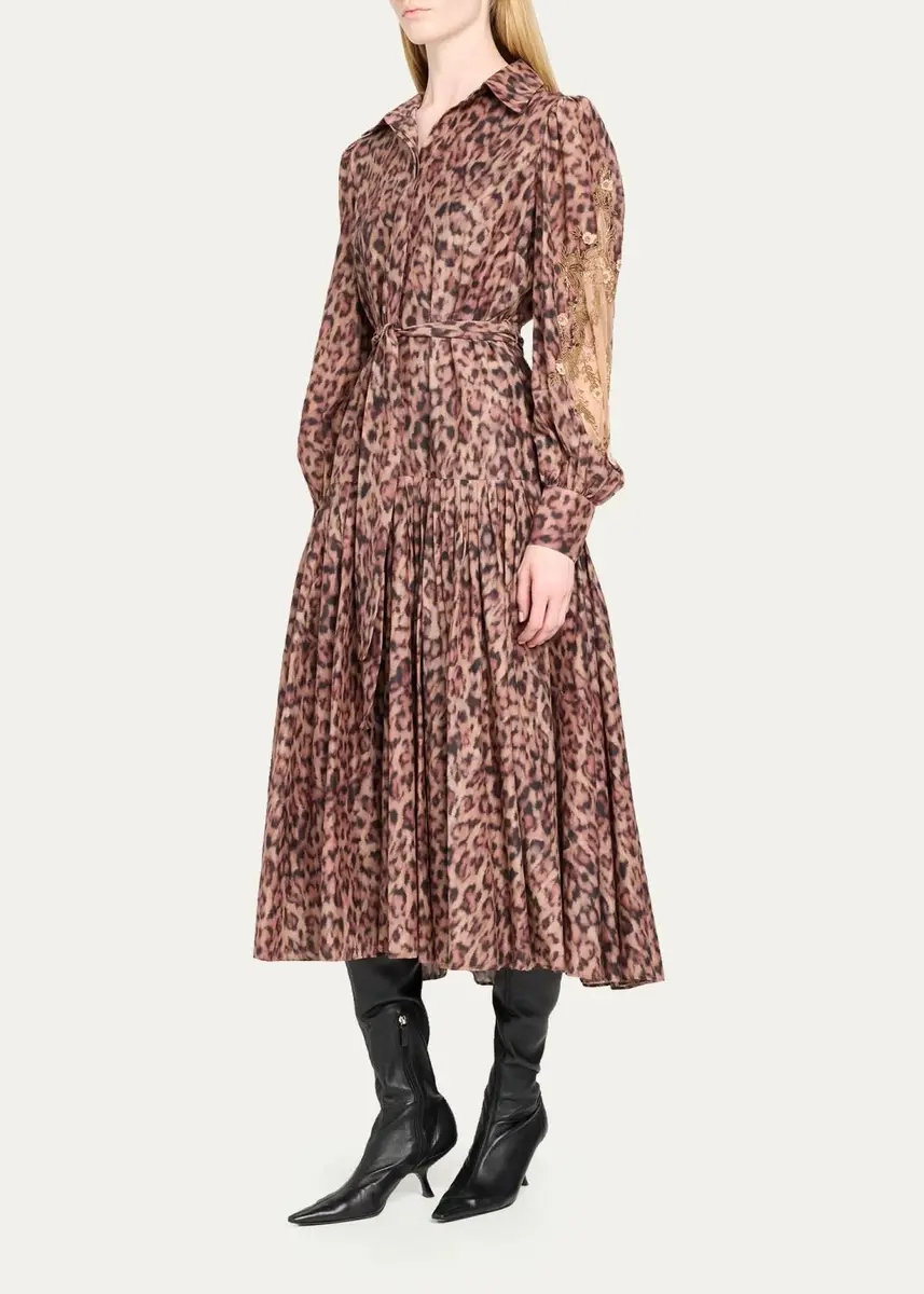 Kobi Halperin Jordy Beaded Animal-Print Midi Dress | Thumbnail 4