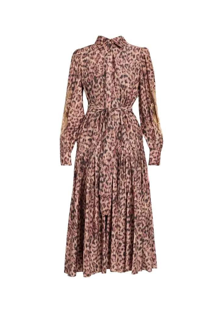 Kobi Halperin Jordy Beaded Animal-Print Midi Dress | Image 1 Kobi Halperin Jordy Beaded Animal-Print Midi Dress | Image 1