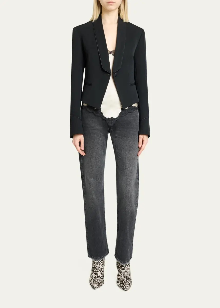 Isabel Marant Pialena Satin Trim SIngle-Breasted Tailored Jacket | Thumbnail 2