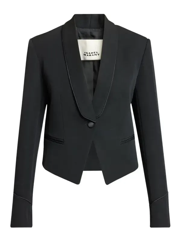 Pialena Satin Trim SIngle-Breasted Tailored Jacket Pialena Satin Trim SIngle-Breasted Tailored Jacket