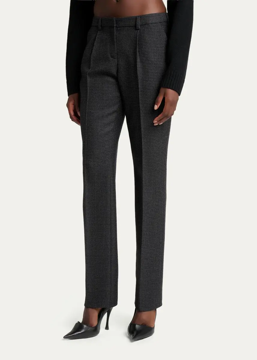 Balenciaga Micro-Houndstooth Wool-Blend Slim-Fit Pants | Thumbnail 4 Balenciaga Micro-Houndstooth Wool-Blend Slim-Fit Pants | Thumbnail 4