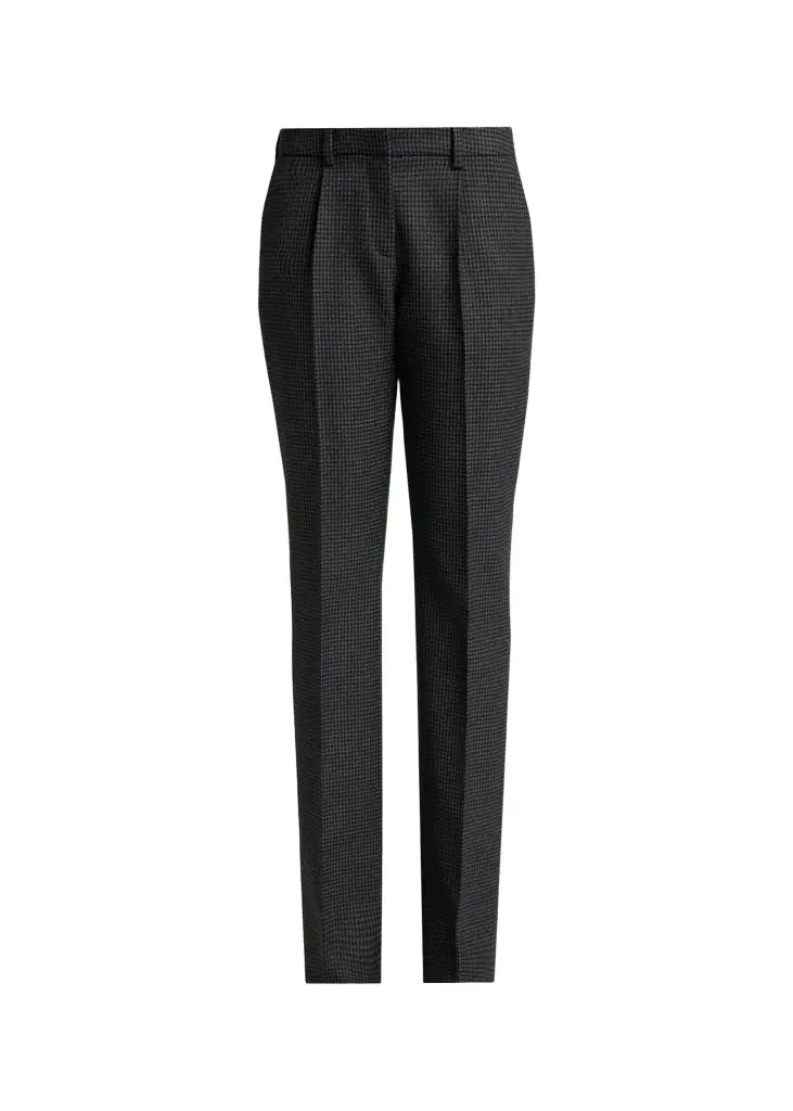 Balenciaga Micro-Houndstooth Wool-Blend Slim-Fit Pants | Image 1 Balenciaga Micro-Houndstooth Wool-Blend Slim-Fit Pants | Image 1
