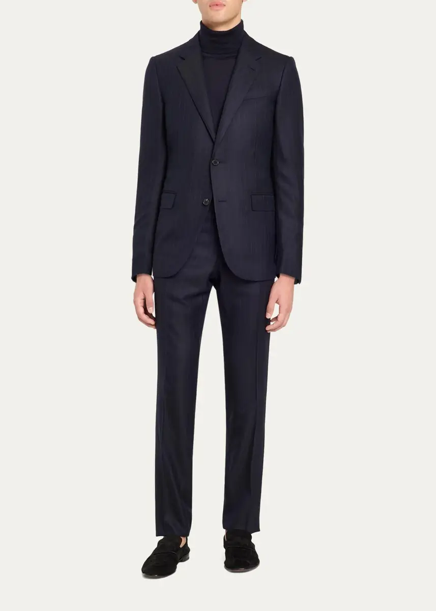 Zegna Men's Wool Fine Stripe Single-Breasted Sport Coat | Thumbnail 2