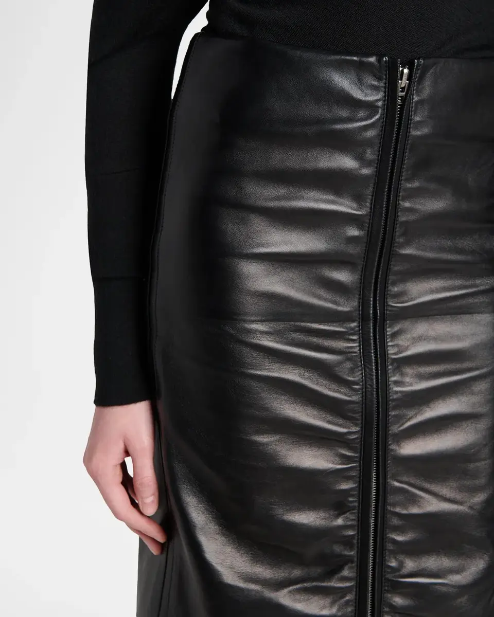 Tom Ford Ruched Leather Zip-Front Skirt | Thumbnail 5 Tom Ford Ruched Leather Zip-Front Skirt | Thumbnail 5
