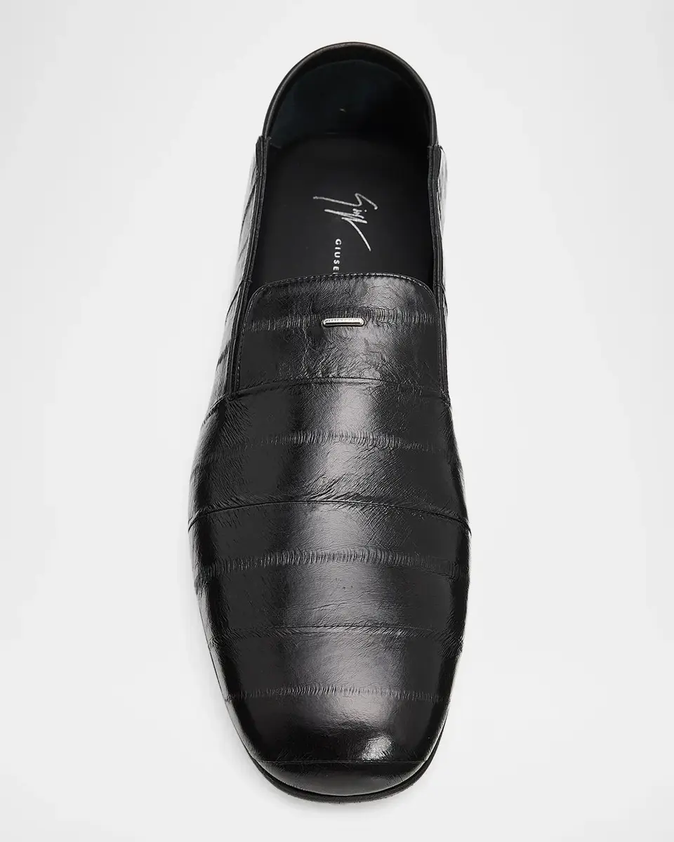 Giuseppe Zanotti Men's Collapsible-Heel Textured Leather Loafers | Thumbnail 6 Giuseppe Zanotti Men's Collapsible-Heel Textured Leather Loafers | Thumbnail 6