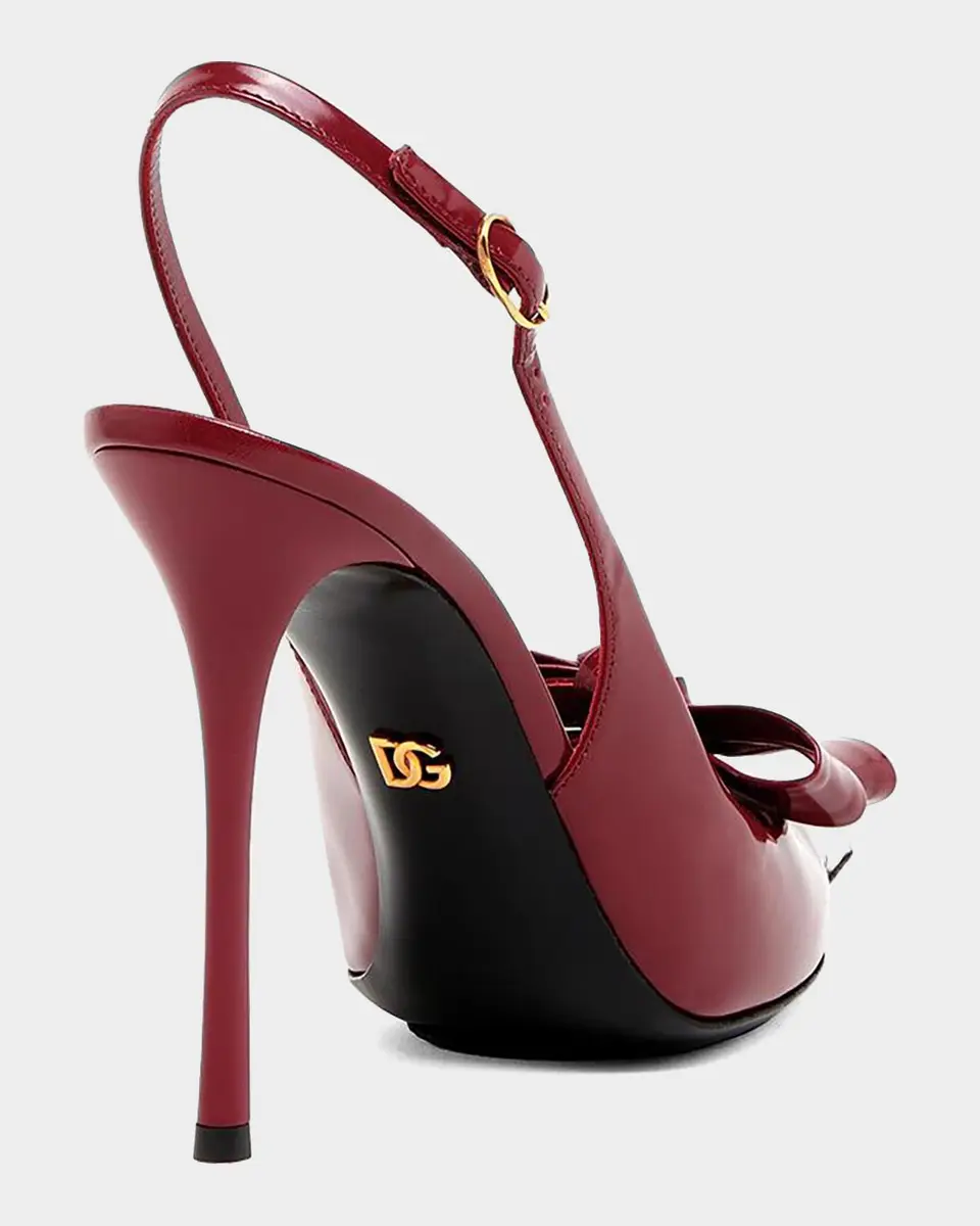 Dolce & Gabbana Patent Leather Bow Slingback Pumps | Thumbnail 3 Dolce & Gabbana Patent Leather Bow Slingback Pumps | Thumbnail 3
