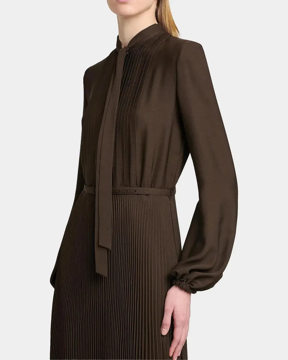 Tom Ford Viscose Crepe De Chine Pleated Dress | Thumbnail 5 Tom Ford Viscose Crepe De Chine Pleated Dress | Thumbnail 5