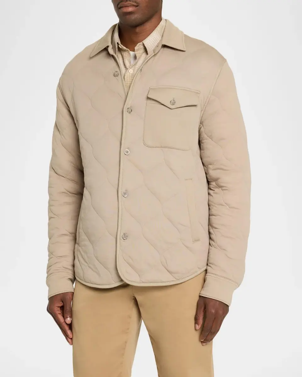 Vince Men's Cotton Quilted Shirt Jacket | Thumbnail 4 Vince Men's Cotton Quilted Shirt Jacket | Thumbnail 4
