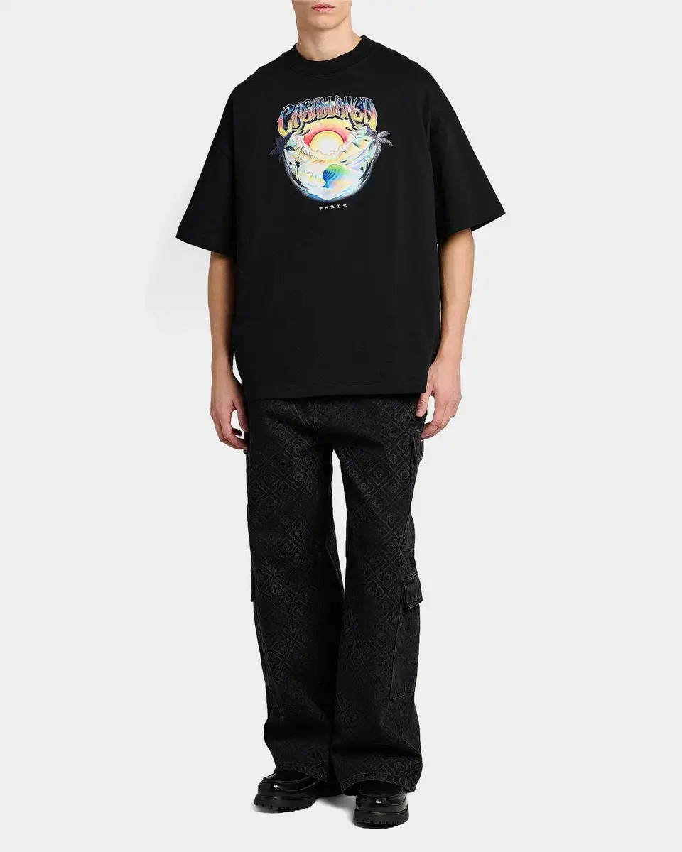 Casablanca Oversized Logo Graphic Cotton Crewneck T-Shirt | Thumbnail 2