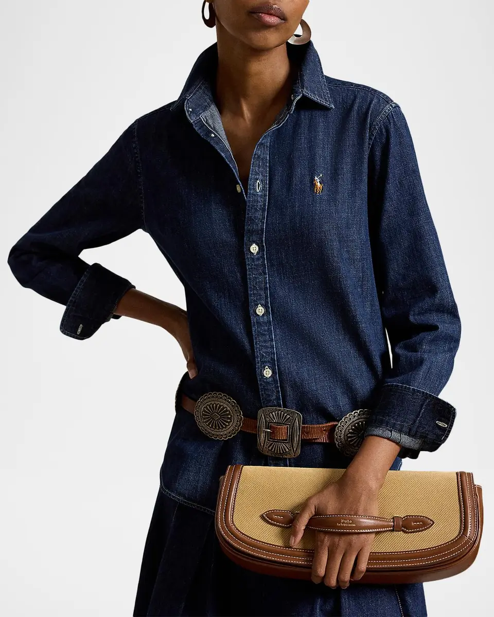 Polo Ralph Lauren Bellport Suede Long-Flap Clutch Bag | Thumbnail 2 Polo Ralph Lauren Bellport Suede Long-Flap Clutch Bag | Thumbnail 2