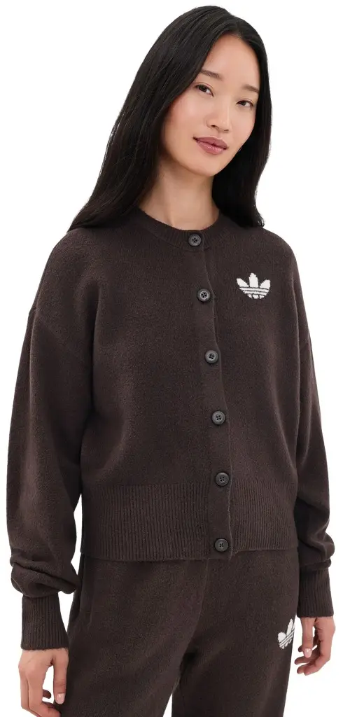 Adidas Essential Knit Cardigan Aurora Coffee | Image 1 Adidas Essential Knit Cardigan Aurora Coffee | Image 1