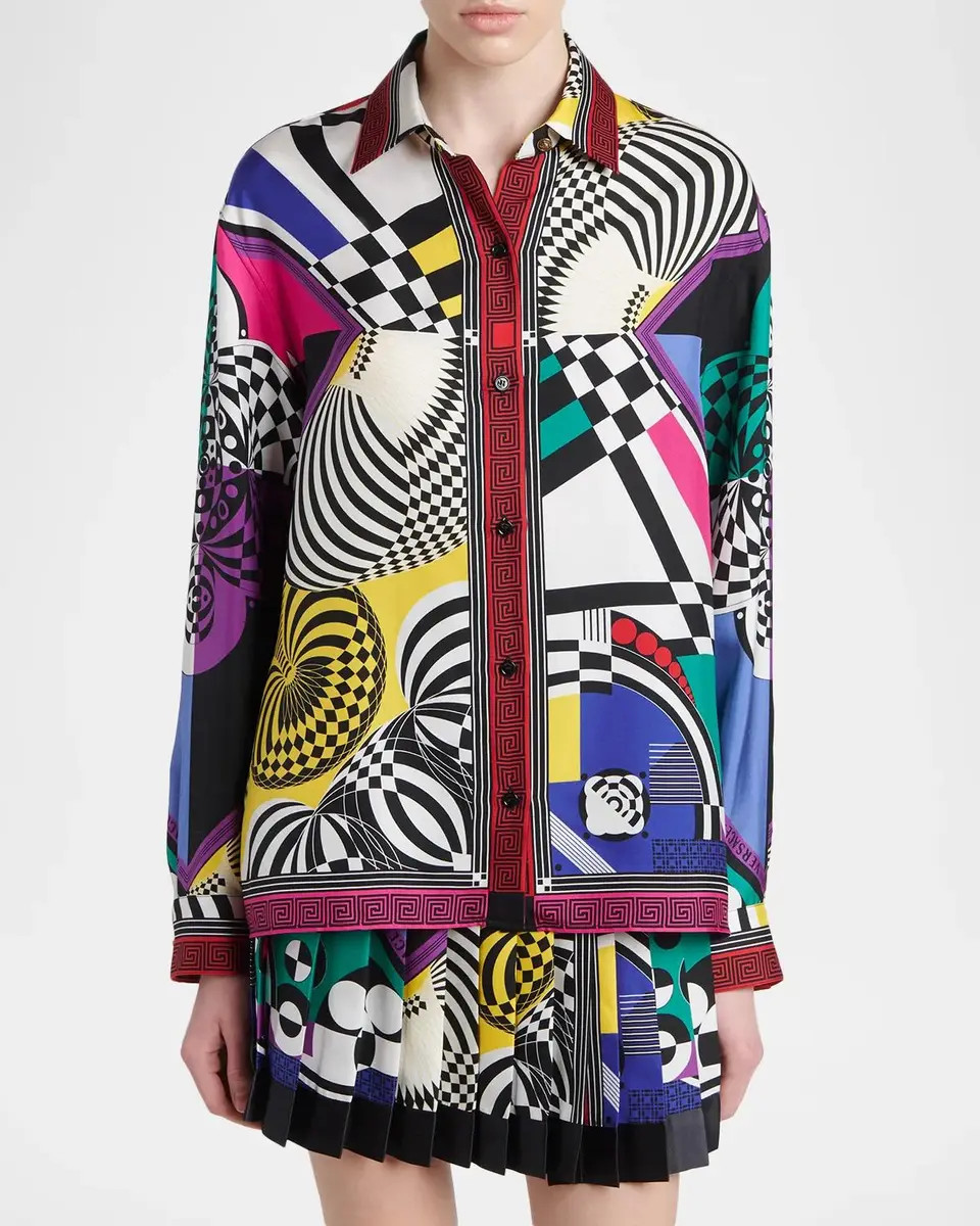 Versace Printed Silk Twill Shirt | Thumbnail 4