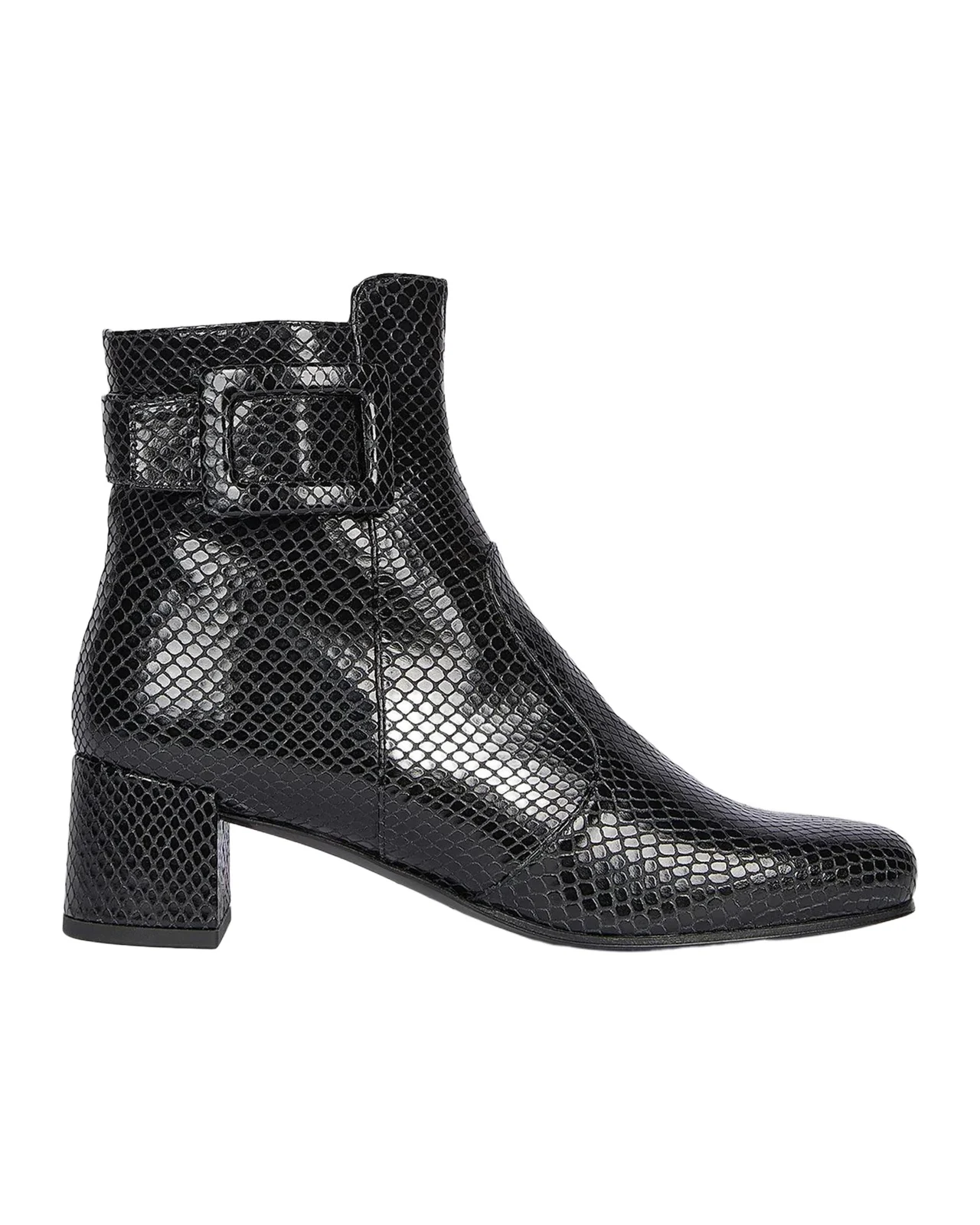 Tres Vivier 45MM Snakeskin-Embossed Leather Ankle Boots Tres Vivier 45MM Snakeskin-Embossed Leather Ankle Boots