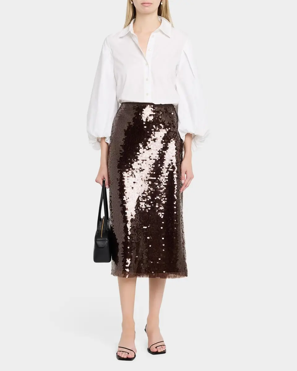 TANYA TAYLOR Kiah Sequined Midi Skirt | Thumbnail 2
