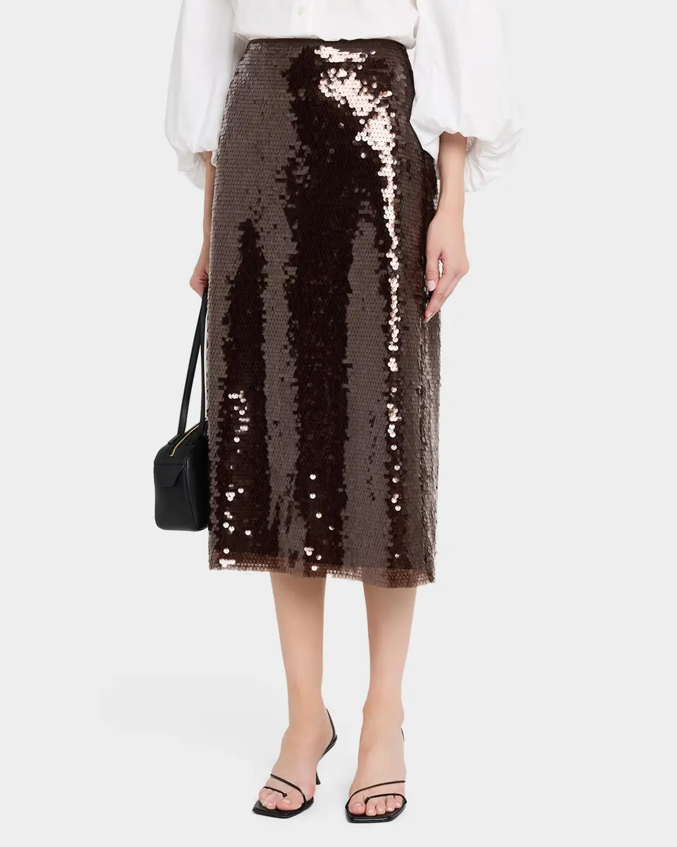 TANYA TAYLOR Kiah Sequined Midi Skirt | Thumbnail 4