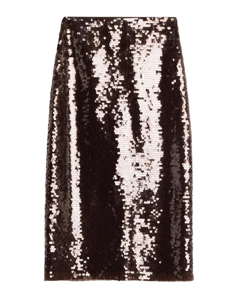 TANYA TAYLOR Kiah Sequined Midi Skirt