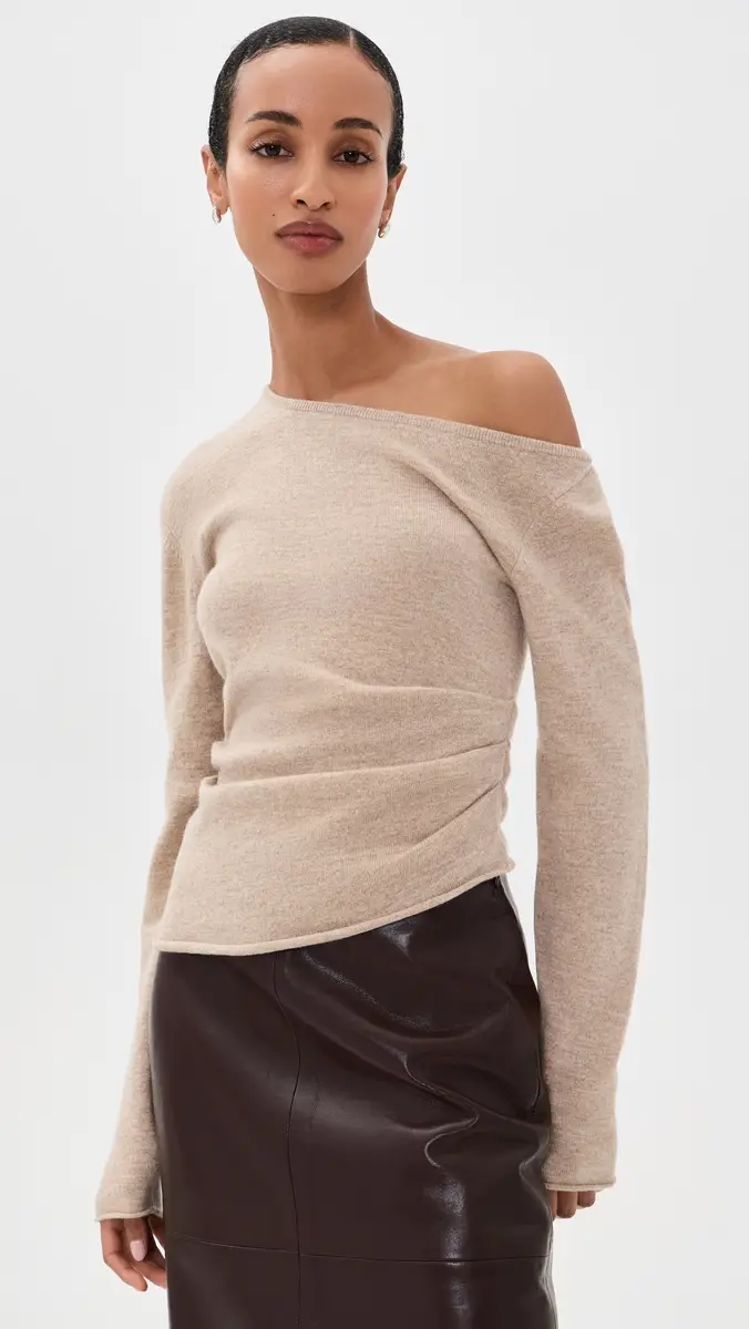 Helmut Lang Draped Wool Top | Thumbnail 2