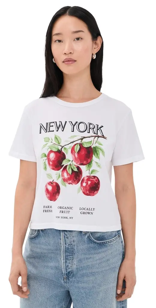 Sunny Somewhere New York Apples Everyday Tee White M | Image 1 Sunny Somewhere New York Apples Everyday Tee White M | Image 1