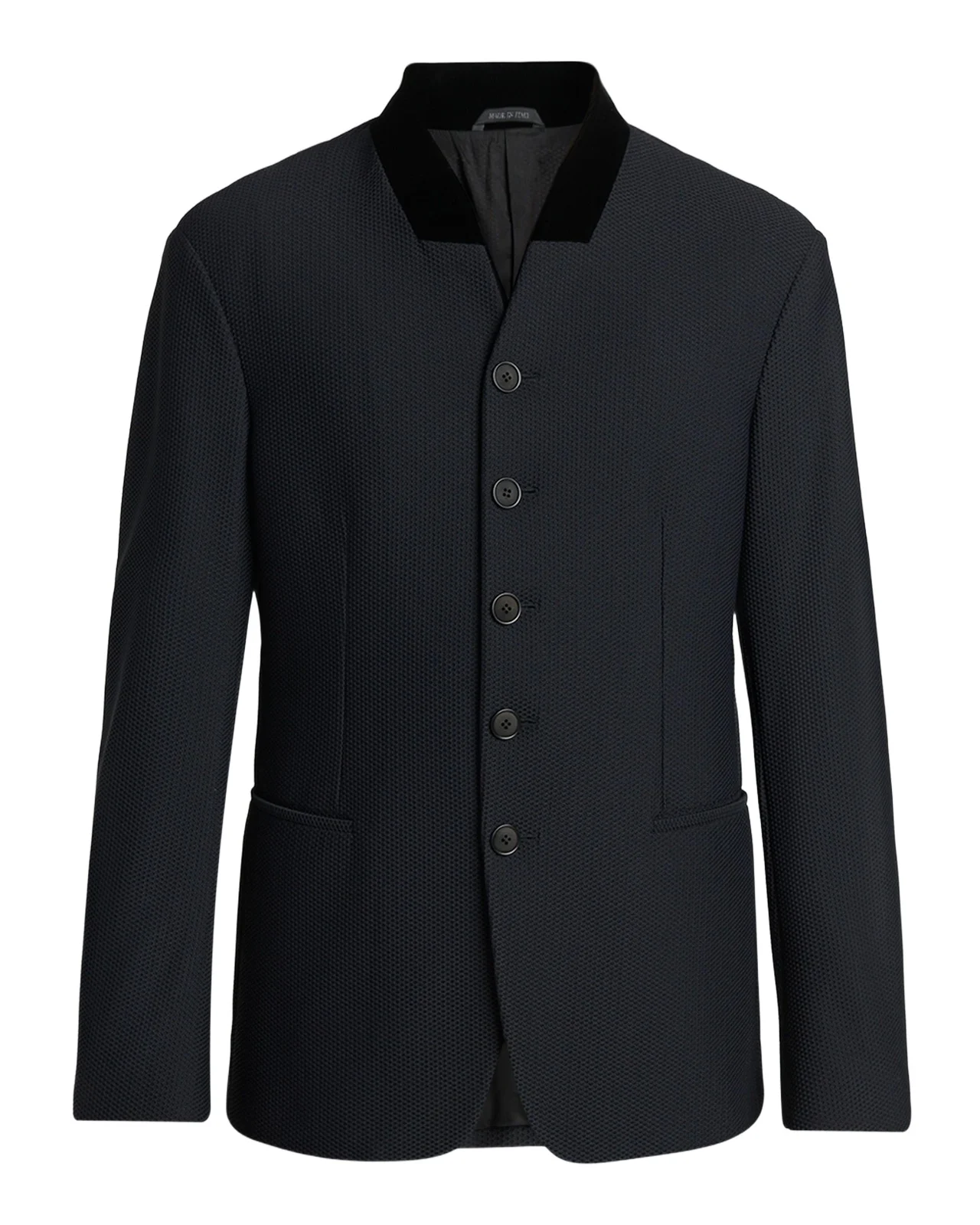 Giorgio Armani Men's Rice Stitch Stand-Collar Blazer