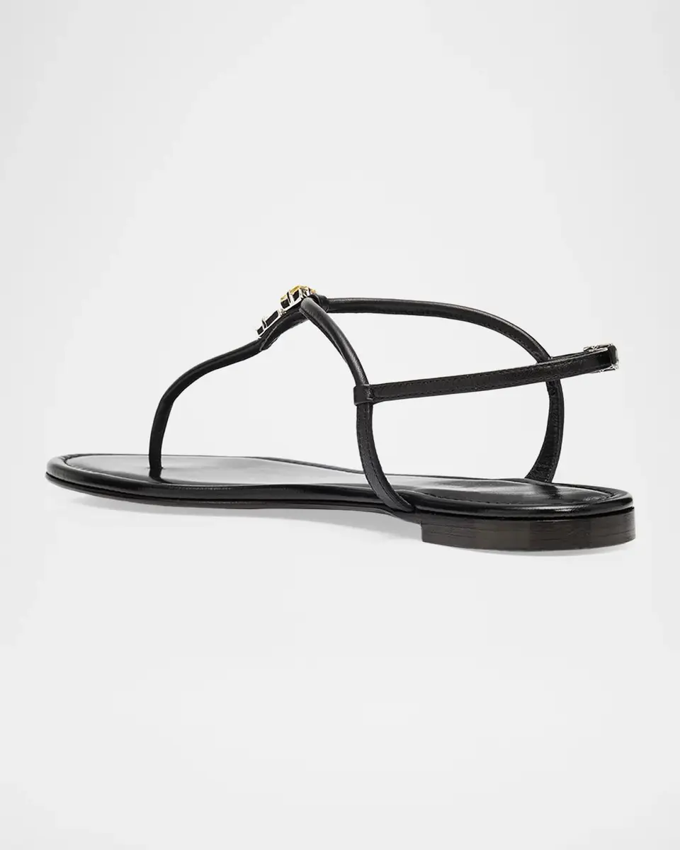 Giuseppe Zanotti Hobby Embellished Flat Leather Thong Sandals | Thumbnail 2 Giuseppe Zanotti Hobby Embellished Flat Leather Thong Sandals | Thumbnail 2