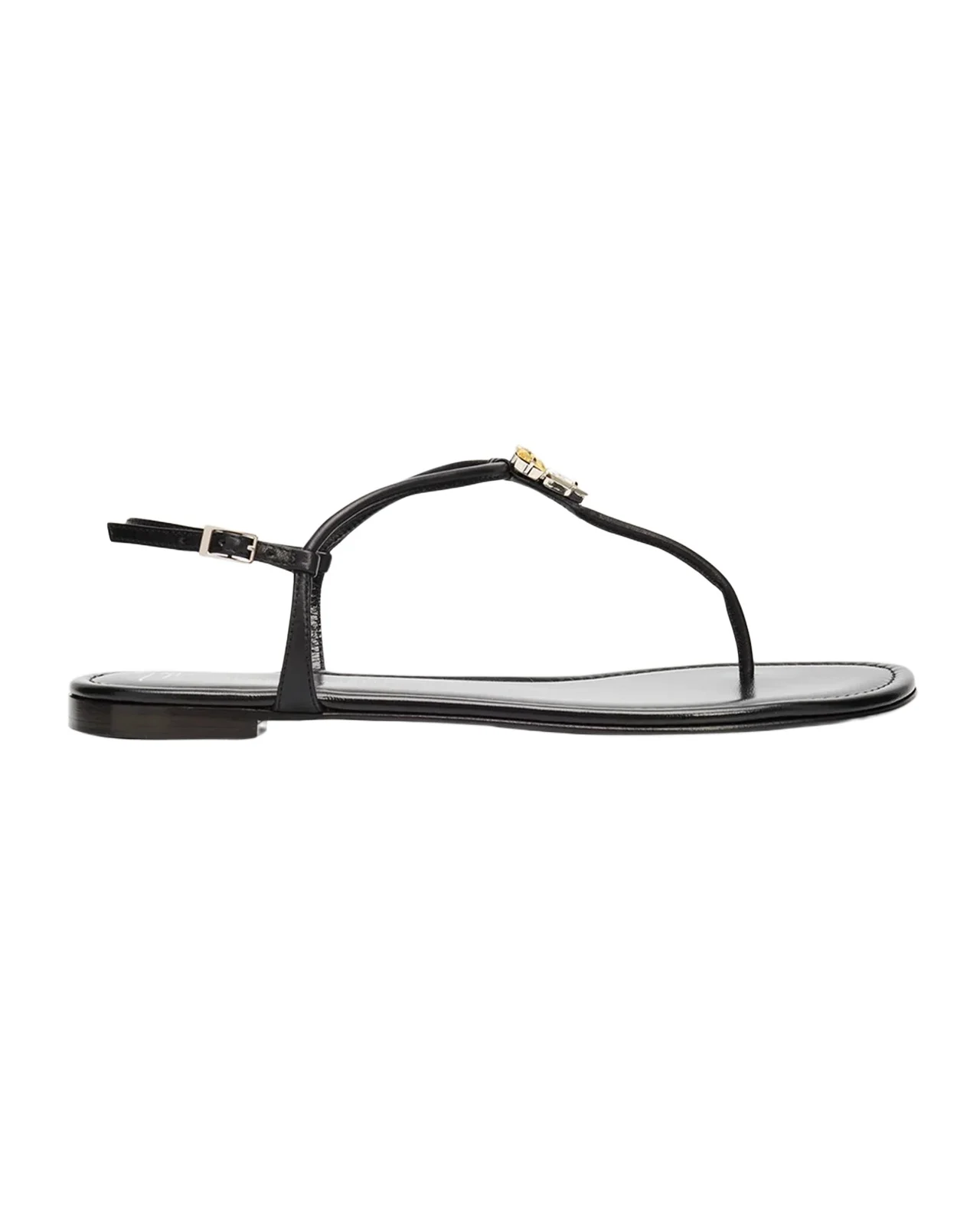 Giuseppe Zanotti Hobby Embellished Flat Leather Thong Sandals