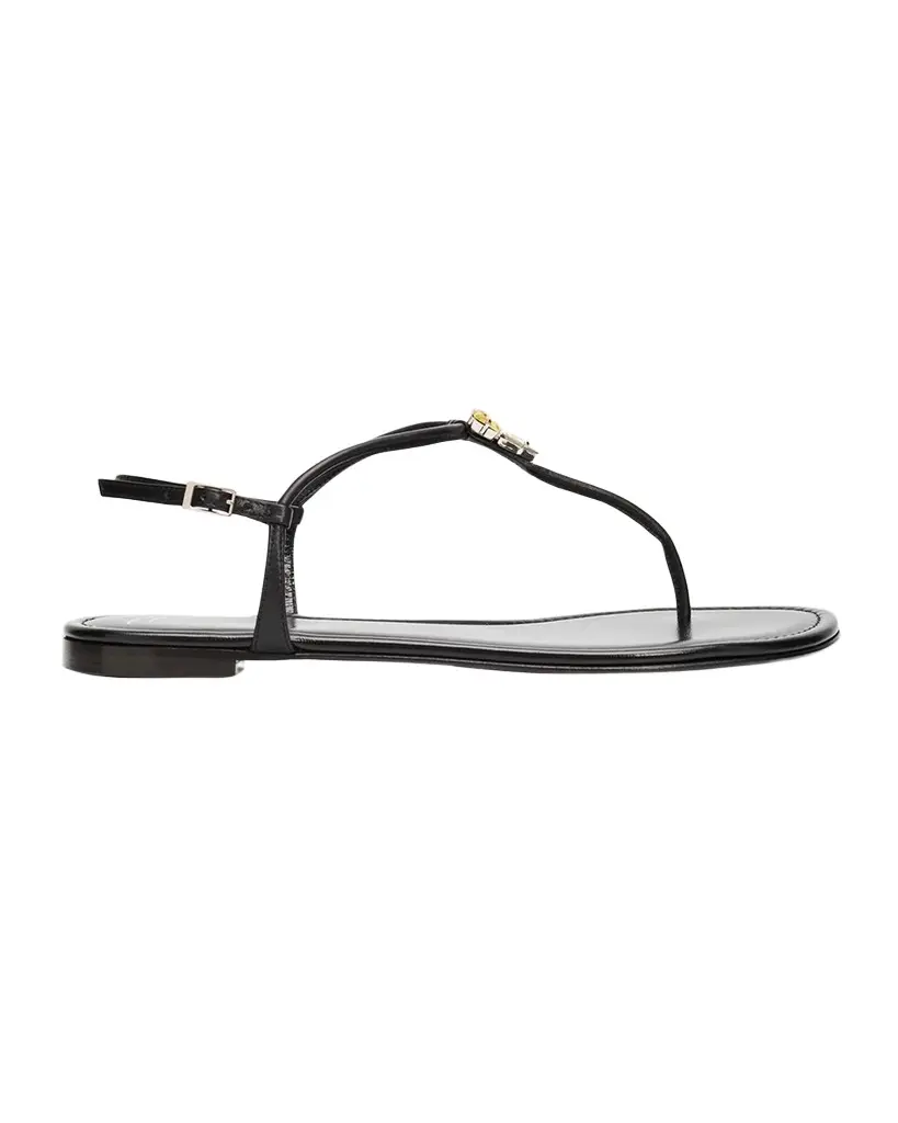 Giuseppe Zanotti Hobby Embellished Flat Leather Thong Sandals | Image 1 Giuseppe Zanotti Hobby Embellished Flat Leather Thong Sandals | Image 1