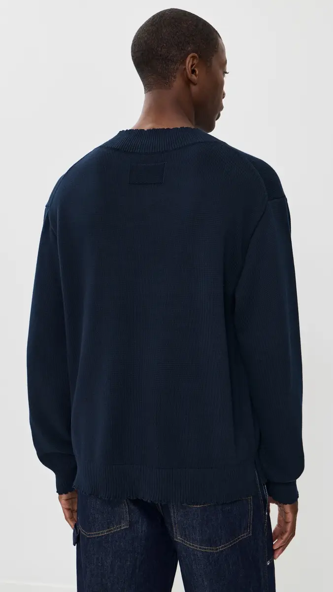 Helmut Lang Distressed V Neck Sweater | Thumbnail 3 Helmut Lang Distressed V Neck Sweater | Thumbnail 3