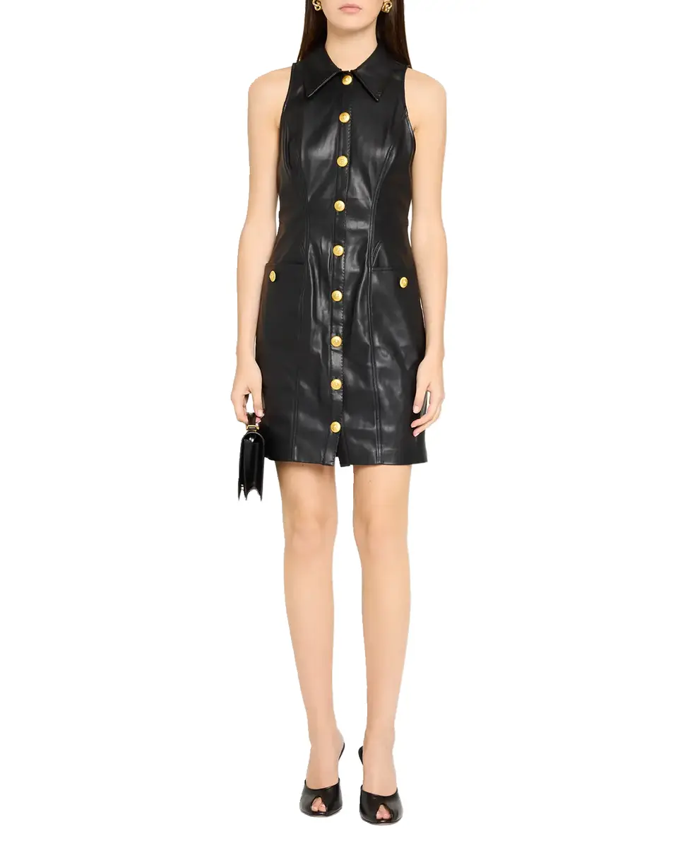 L'Agence Apolline Sleeveless Faux-Leather Mini Dress | Thumbnail 6 L'Agence Apolline Sleeveless Faux-Leather Mini Dress | Thumbnail 6