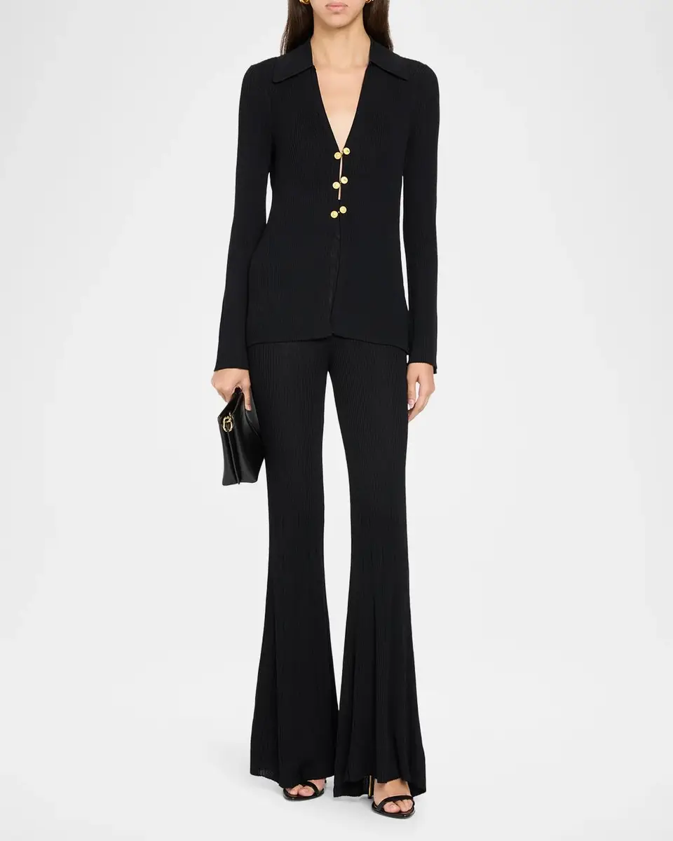 L'Agence Conan Rib-Knit Flare Pants | Thumbnail 2 L'Agence Conan Rib-Knit Flare Pants | Thumbnail 2