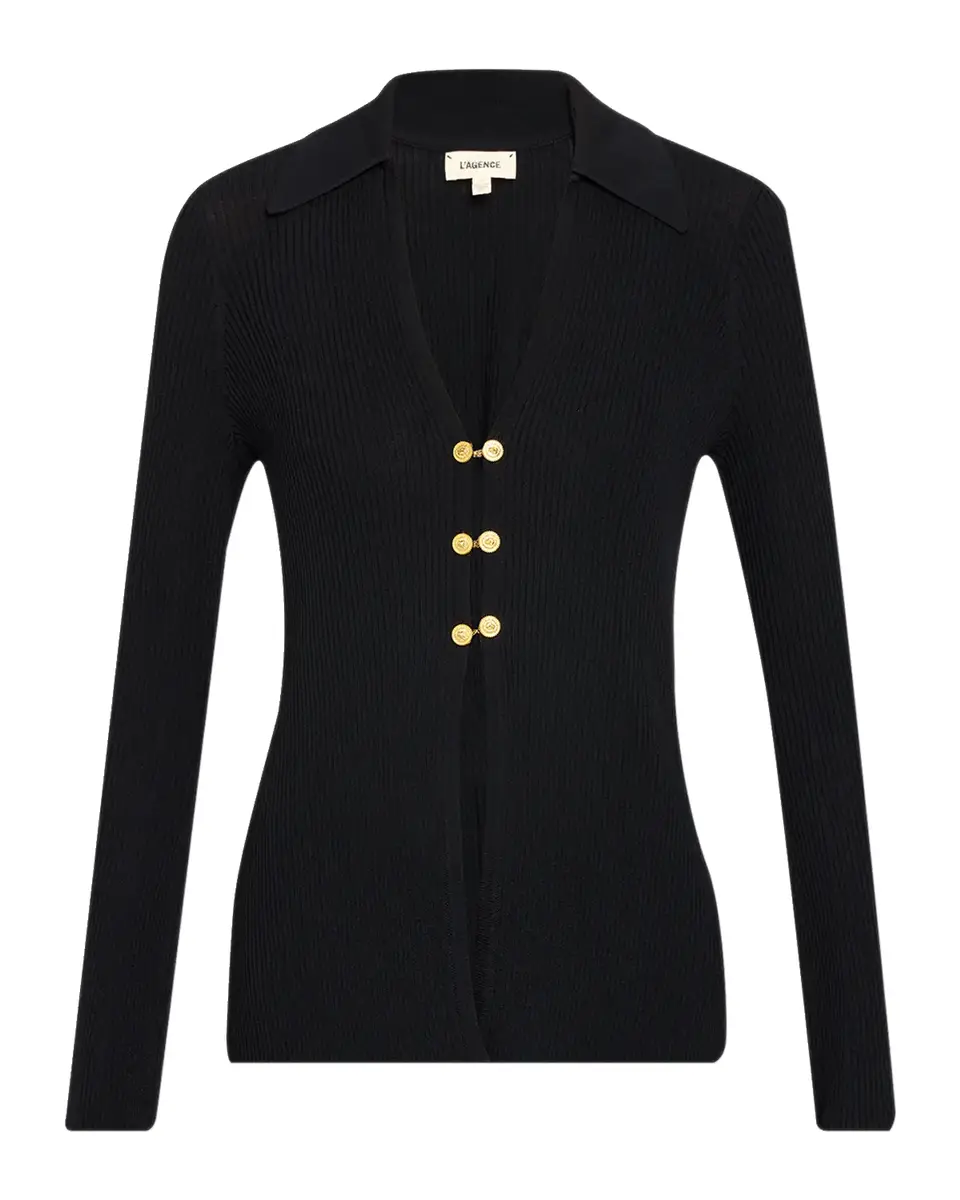 L'Agence Kaye Rib-Knit Cardigan Top | Thumbnail 2 L'Agence Kaye Rib-Knit Cardigan Top | Thumbnail 2