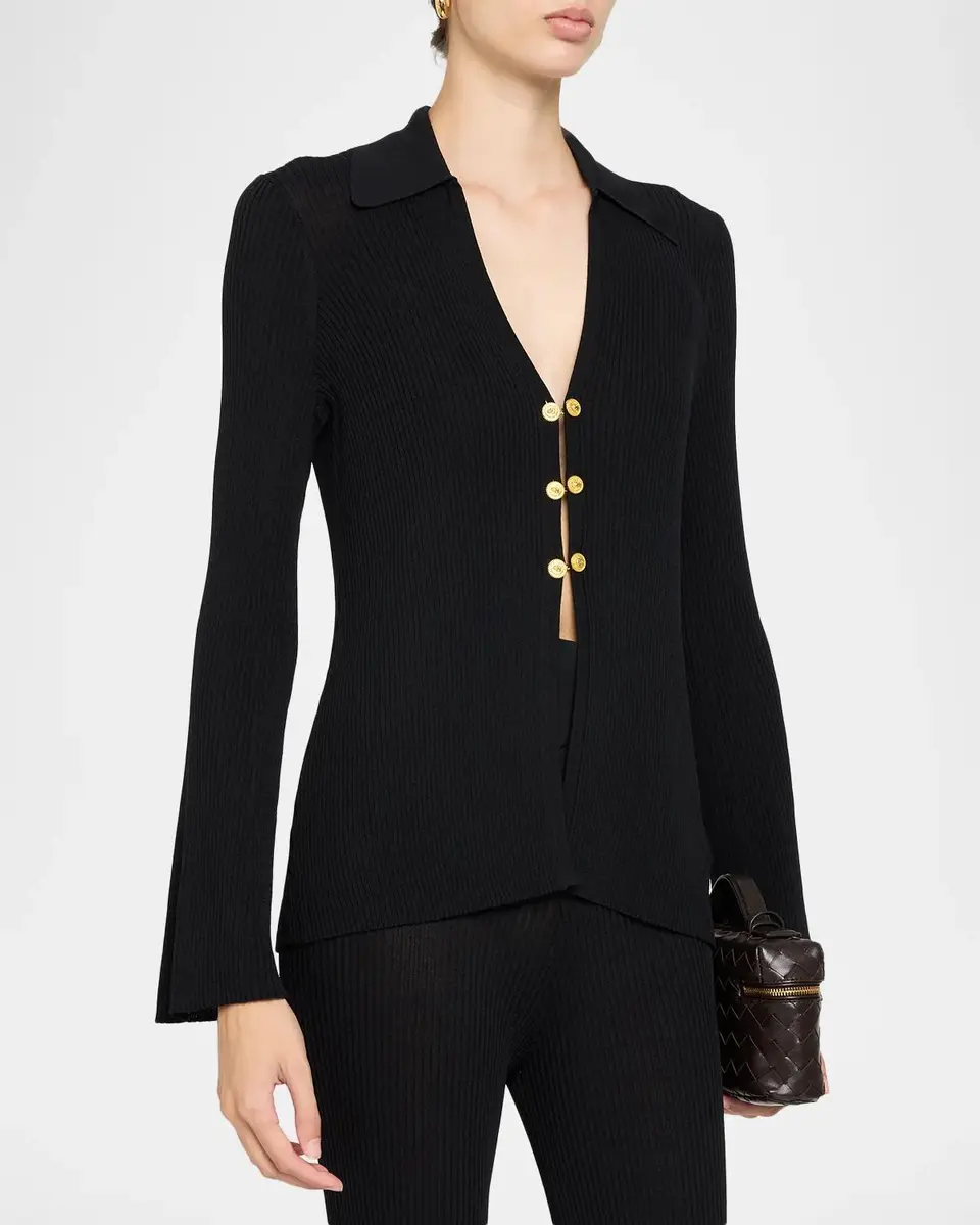 L'Agence Kaye Rib-Knit Cardigan Top | Thumbnail 4 L'Agence Kaye Rib-Knit Cardigan Top | Thumbnail 4