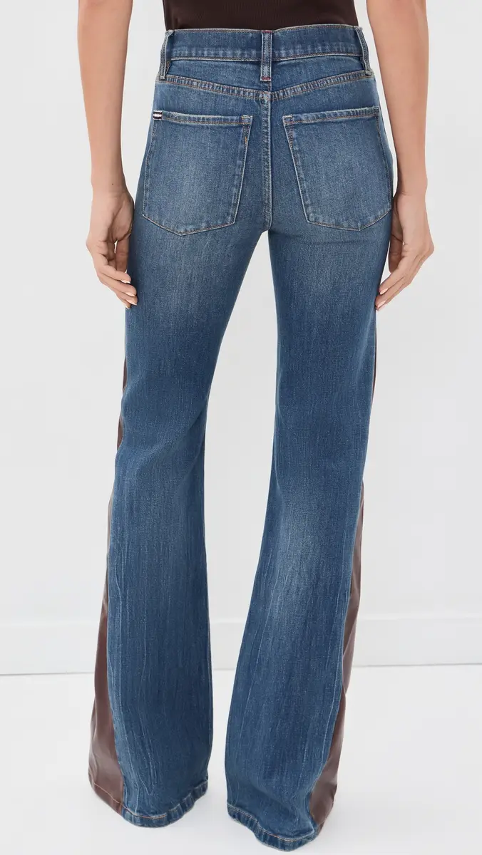 Alice + Olivia Faux Leather Godet Flare Jeans | Thumbnail 3 Alice + Olivia Faux Leather Godet Flare Jeans | Thumbnail 3