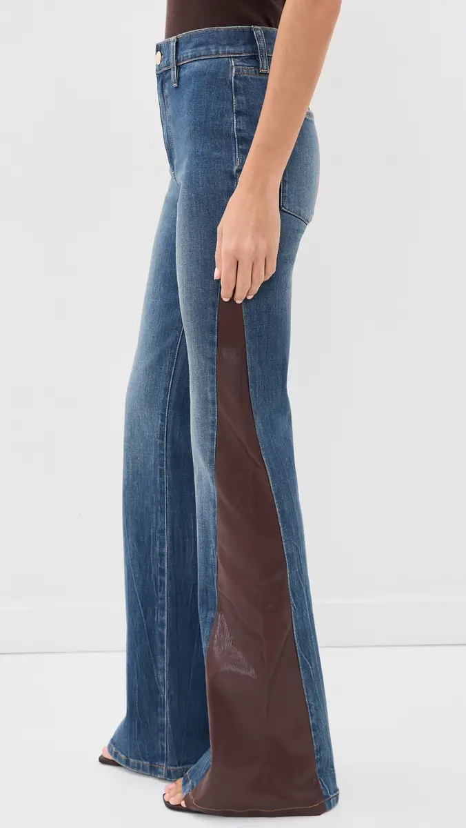 Alice + Olivia Faux Leather Godet Flare Jeans | Thumbnail 4 Alice + Olivia Faux Leather Godet Flare Jeans | Thumbnail 4