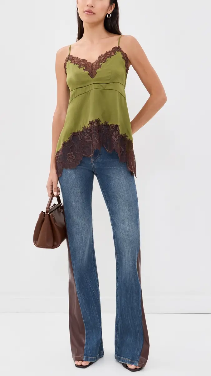 Alice + Olivia Faux Leather Godet Flare Jeans | Thumbnail 5 Alice + Olivia Faux Leather Godet Flare Jeans | Thumbnail 5