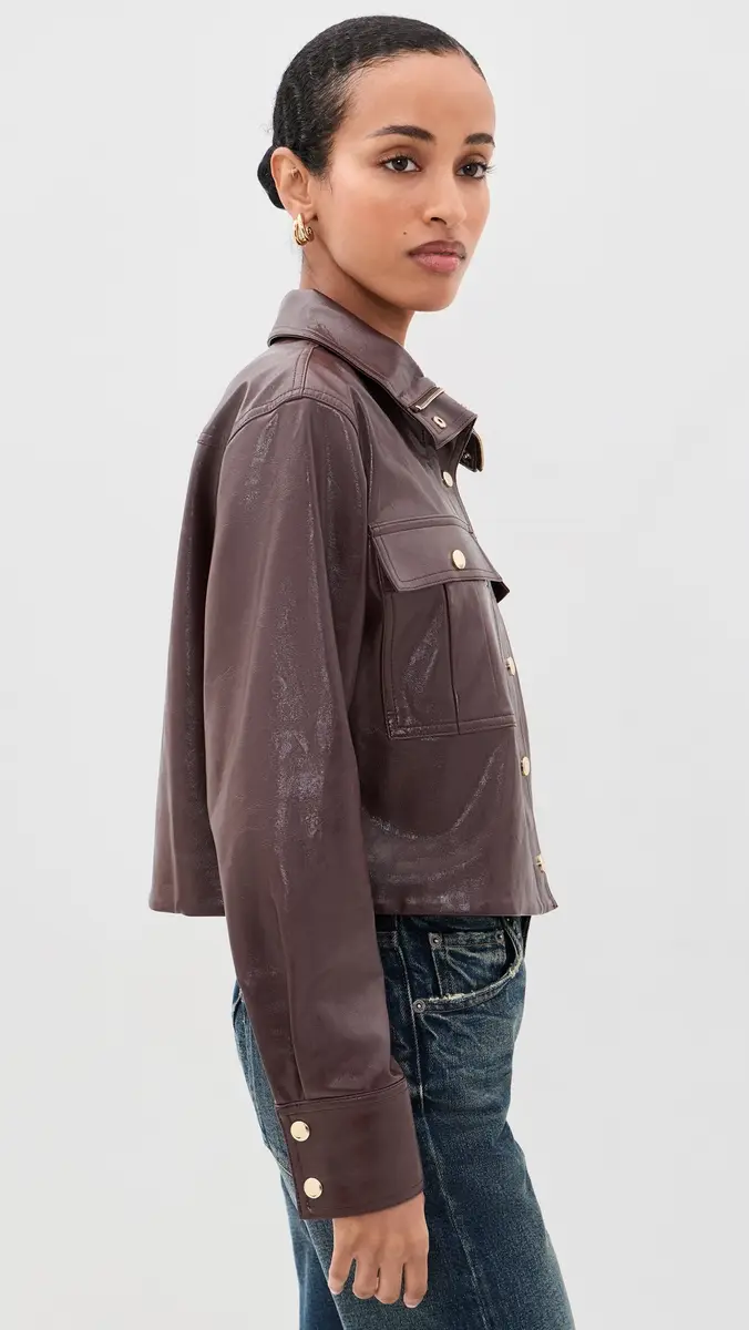 Alice + Olivia James Faux Leather Cropped Jacket | Thumbnail 4 Alice + Olivia James Faux Leather Cropped Jacket | Thumbnail 4
