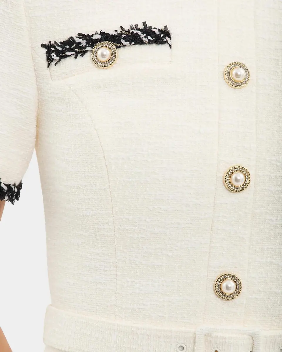 Rebecca Vallance Jacquie Contrast-Trim Tweed Mini Dress | Thumbnail 5